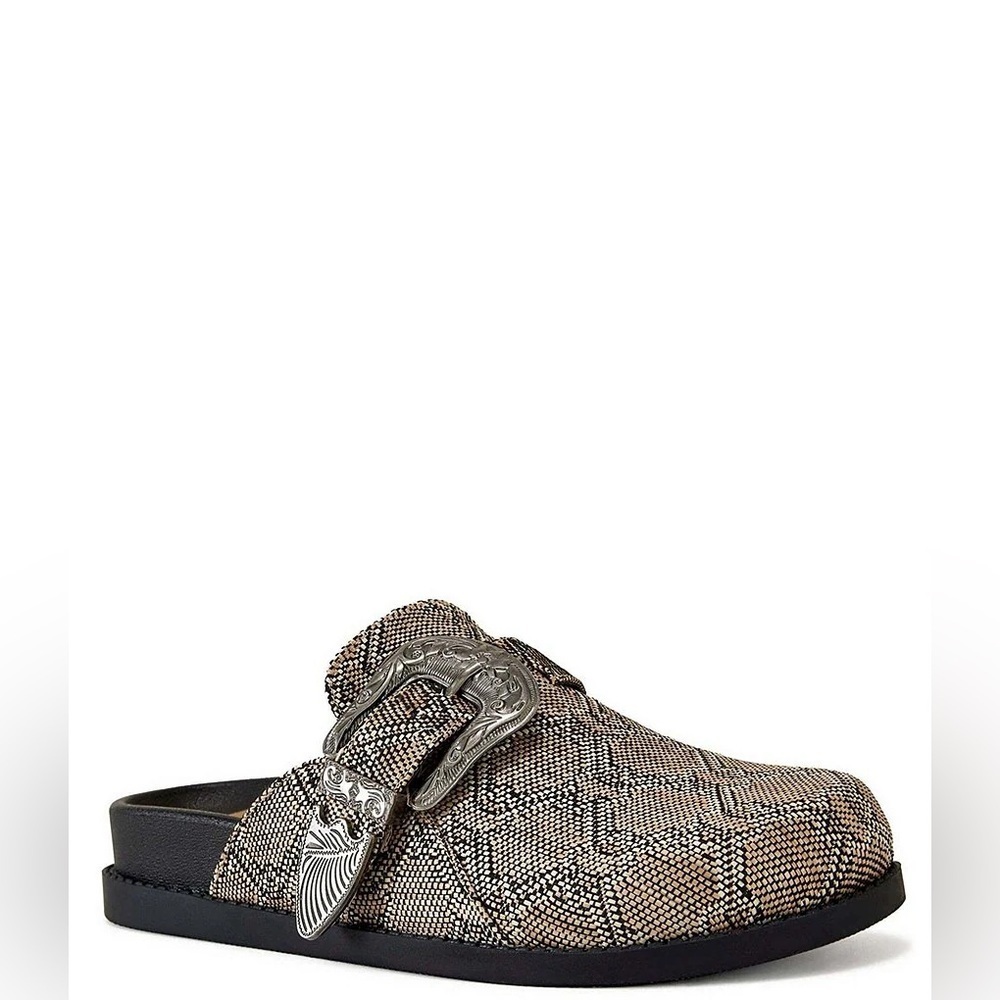 Azalea Wang Informer Snake Print Buckle Modern Western Mule – Sz 7.5 NWOT